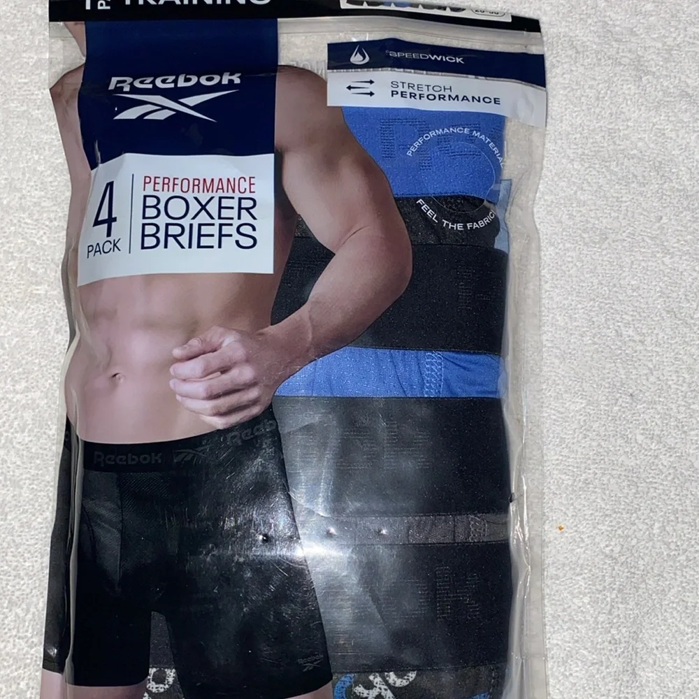 Reebok Men's‎ Performance Boxer Briefs - Black and Blue